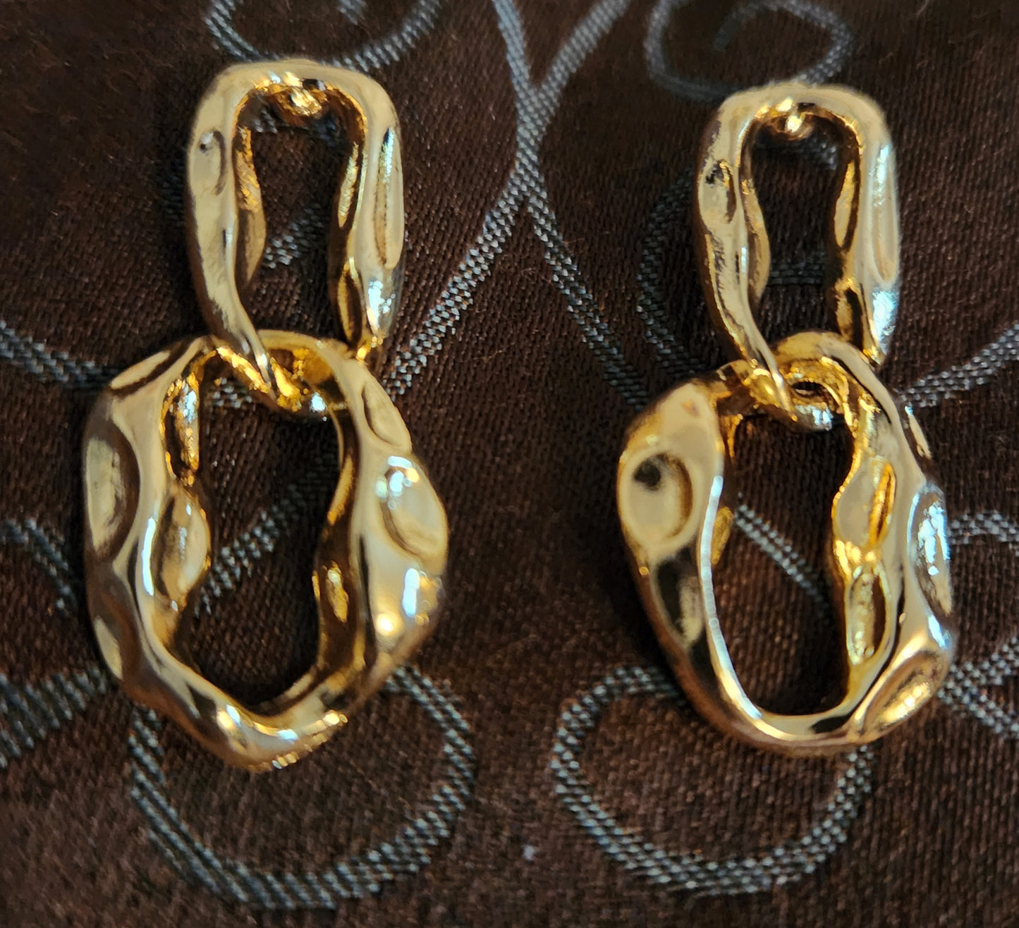Gold Tone Double Hoop Earrings
