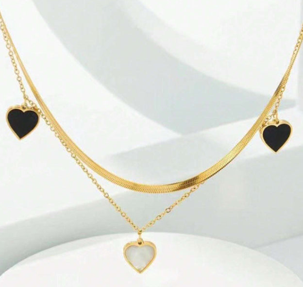 Heart Necklace & Bracelet Set