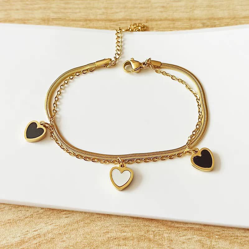 Heart Necklace & Bracelet Set
