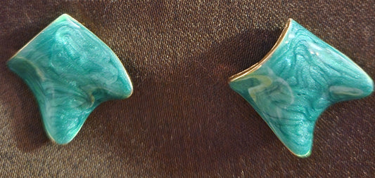 Turquoise Earrings with Gold Accent