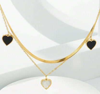 Heart Necklace & Bracelet Set